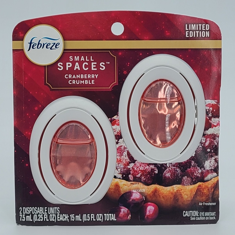 Febreze Small Spaces CRANBERRY CRUMBLE Air Freshener 2 Ct. NEW